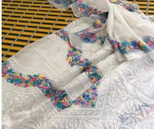Indian Chiknkari With Parsi Work