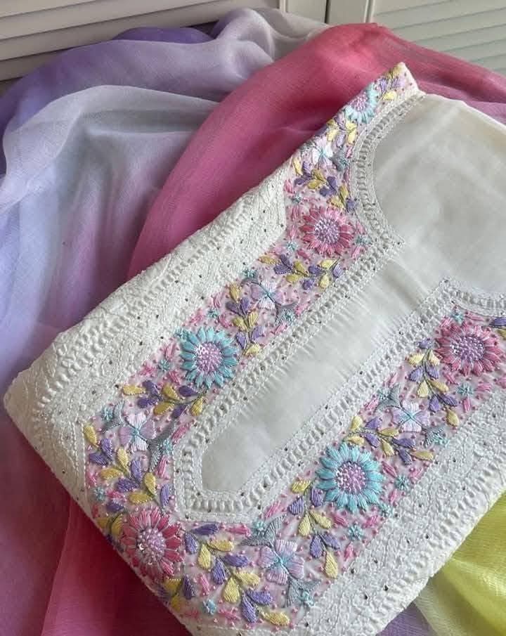 Indian Chiknkari With Parsi Work