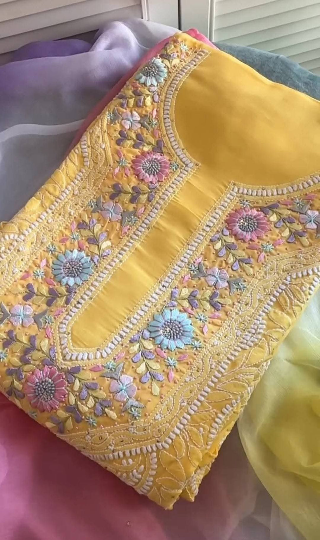 Indian Chiknkari With Parsi Work
